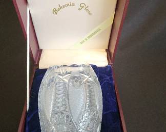 PPE093 -Bohemia Glass Etched Vase