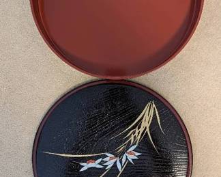 PPE211 Japanese Lacquer Round Server Container with Lid