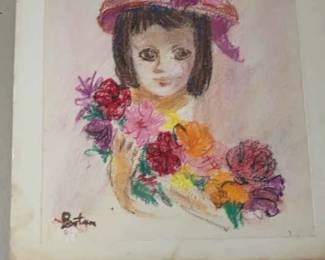 PPE296 Crayon Sketch Girl