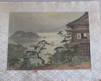 PPE308 Vintage Silk Painting By Hiroshi Terauchi