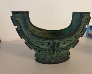 PPE050 Vintage Cast Bronze Ikebana Flower Pot