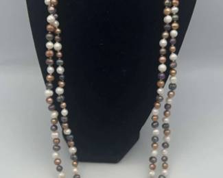 PPE404-Beautiful Tri-Color Freshwater Pearl Necklace