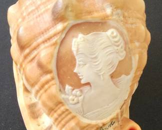 PPE019 - Vintage Hand Carved Conch Shell #2