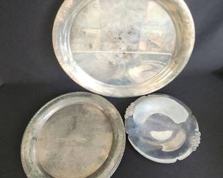 PPE054 - Trio of Silver-Plate Serving Platters 