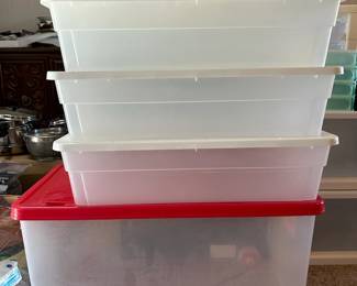 PPE002- 3 Stor N’ View Containers & Inlock Rolling Container 