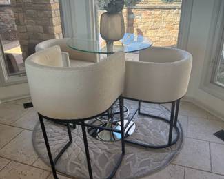 Pub Table with Barrel Back Barstools