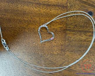 ROBERTO COIN 18K GOLD Ruby and Diamonds Heart Pendant Necklace