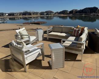 Brushed Aluminum Outdoor Patio Set