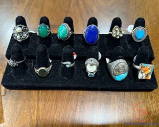 Sterling Rings with Semi Precious Stones and Turquoise Rings