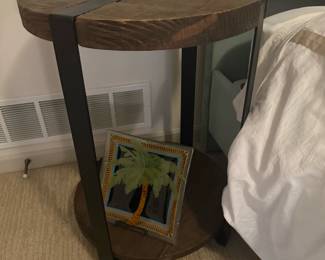 Rustic Industrial Antique Wooden Round Table