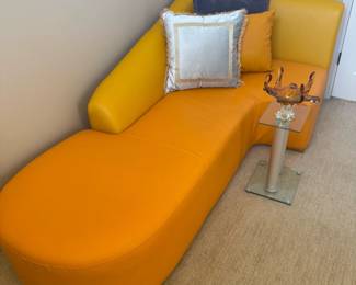 Faux Leather Chaise Lounge