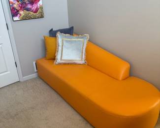 Faux Leather Chaise Lounge