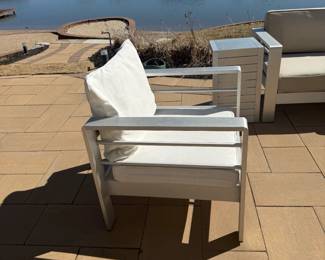 Brushed Aluminum Outdoor Patio Set