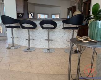 Faux Leather Adjustable Barstools