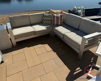 Brushed Aluminum Outdoor Patio Set