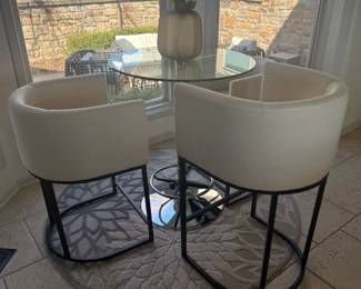 Pub Table with Barrel Back Barstools