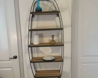 Kalalou Metal and Wood Oval Shelf