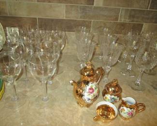 Vintage Bavarian Tea Set, Gold Plate
