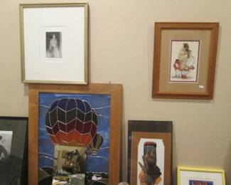 Leaded Glass Hot Air Balloon + Many Art Pieces