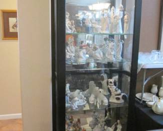 Tall Lighted Curio, Sliding Front Glass Opening, 32" X 13" X 81" High
