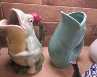 Vintage Majolica-Style Frog Pitcher