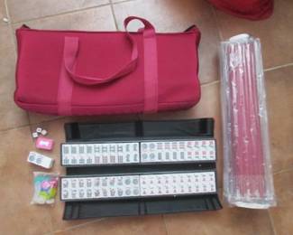 American Mah Jong Set, 166 Tiles, Racks & Bag, NEW