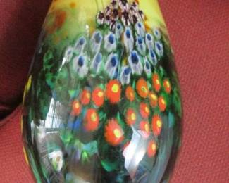 Art Glass Vase By Shawn Messenger (Millefiori, Thousand Flowers)