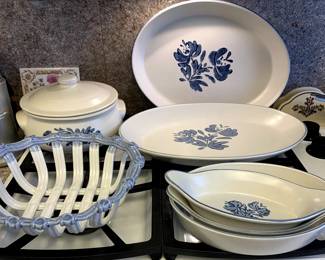 Pfaltzgraff "Yorktown" Serving Pieces and Italian Woven Ceramic Bread Basket