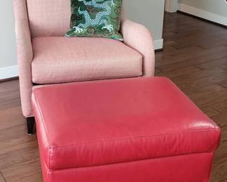 CHARLES STEWART Chair Leather Ottoman 