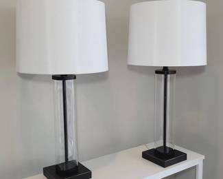 Glass Lamp Pair