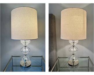 WEST ELM Glass Lamps