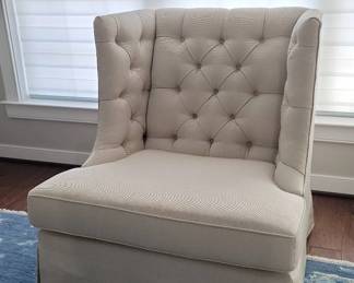 White Tufted Armchair 