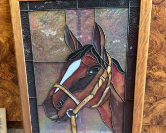 Horse stained glass