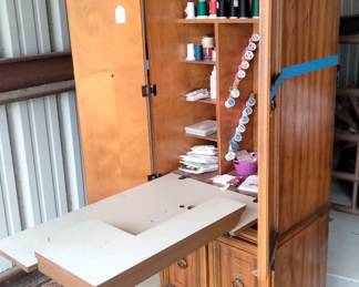 Wood Sewing Table Cabinet