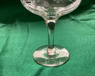 Cut and Etched Crystal Champagne Stemware