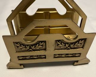 Antique Brass Sliding Book Rack