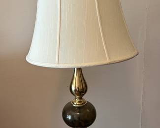 Lamp - Smoke Glass Sphere and Gold Base