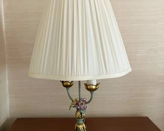 Vintage Candelabra Lamp with Floral Details