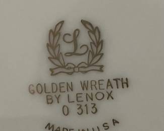 LENOX Golden Wreath Pattern Fine China