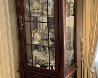 Vintage Wood Curio Cabinet 