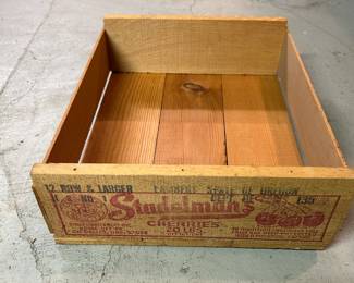 Vintage Wood Fruit Crate with Advertising