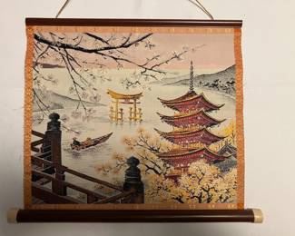 Vintage Asian Scroll Wall Hanging