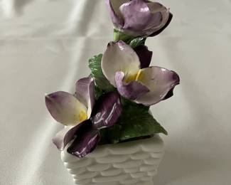 Vintage Purple Fine China Floral Arrangement