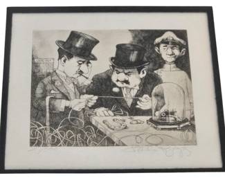 Charles Bragg Original Etching Signed Stock Exchange
