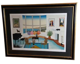 Fanch Ledan "Interior with Picasso" Signed Litho
