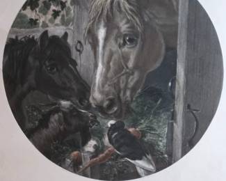 Large John Frederick Herring Original Colored Etching
