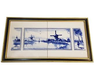 Delft Blue & White Tiles Windmill
