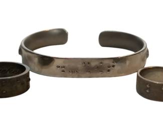 Custom Braille Bracelet and Rings
