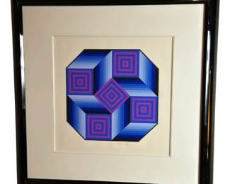 Victor Vasarely "Octa" Signed Numbered Serigraph
