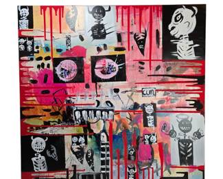 Original Eldrich DeerArt Painting "Scum City"

